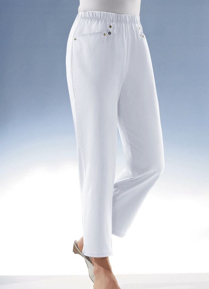 7/8 jeans gemaakt van zacht denim WIT