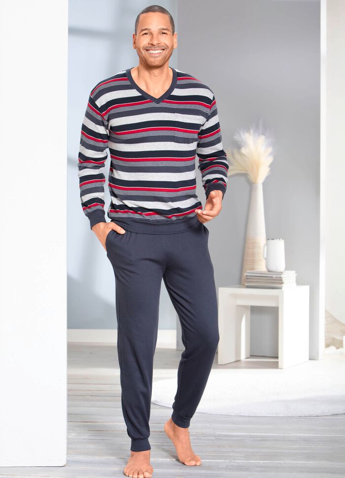 Interlock pyjama in een dubbelpak met manchetten 