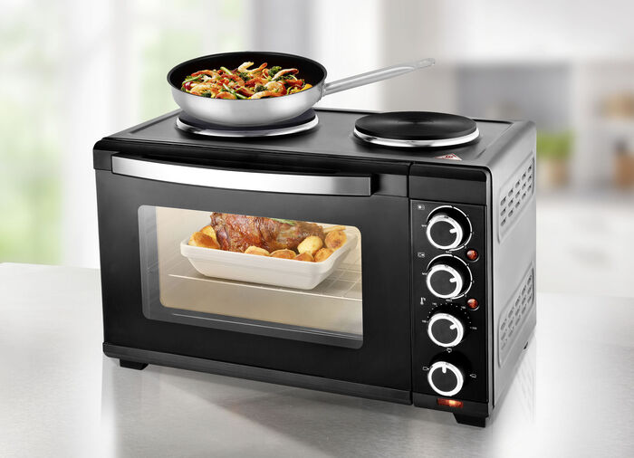 Kleine keuken 2-in-1: kookplaat en oven