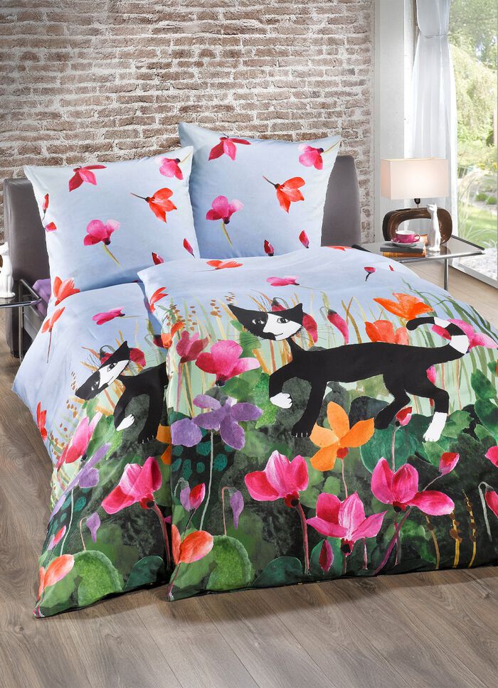 Fijn vlas beddengoedset met ritssluiting 