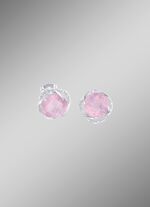 Oorbellen met rozenkwarts en witte topaas 