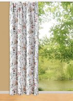 Bedrukte vitrage met rimpelband 