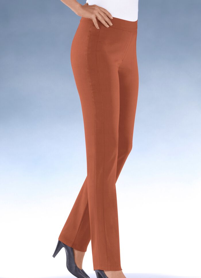 Zeer elastische broek in 13 kleuren TERRACOTTA