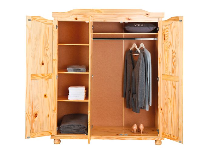 Massief grenen kledingkast 