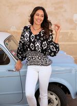 Tuniek met randprint 