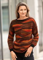 Trui met een uitgebreid design ZWART-ORANJE-MULTICOLOR