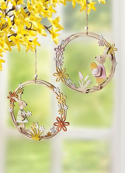 Houten hangers in een set van 2 