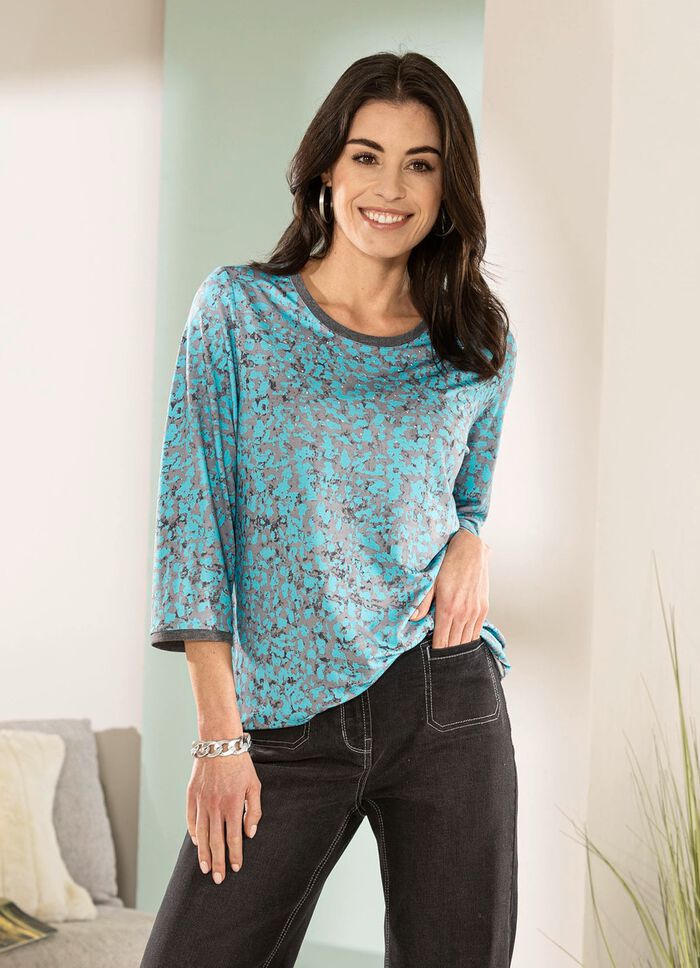 Shirt met zilverkleurige sierplaatjes 