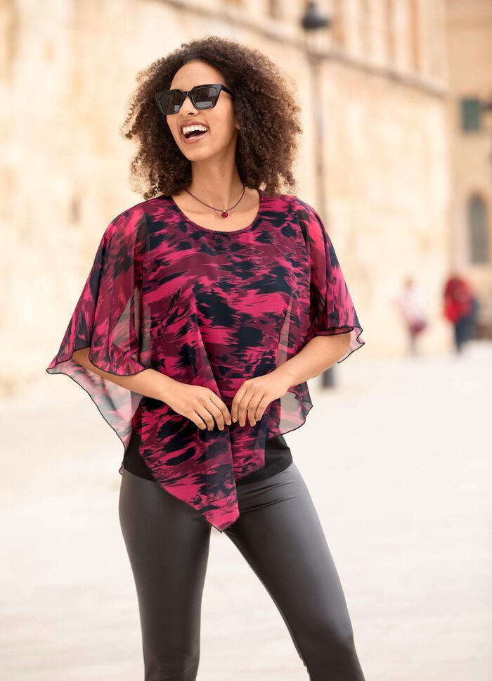 Poncho tuniek met ge&iuml;ntegreerde top 