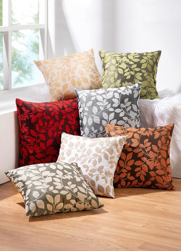 Kussenhoes met een mooi bladmotief 