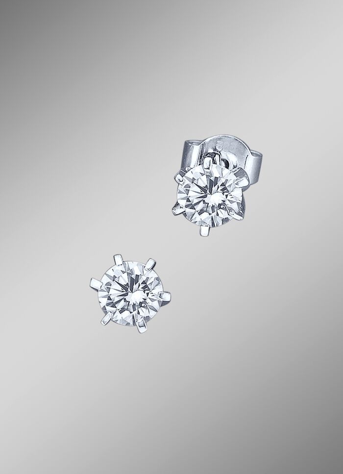 Solitaire-oorbellen met briljanten 