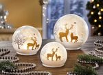 Glazen LED-bollen, set van 3 