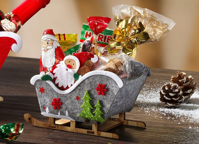 Kerstslee met kerstlekkernijen KLEURRIJK