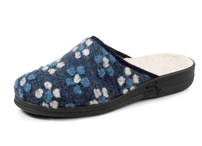 Slippers met bloemmotief 