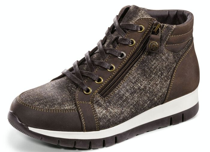 Bootie met glanzend reli&euml;f BRUIN