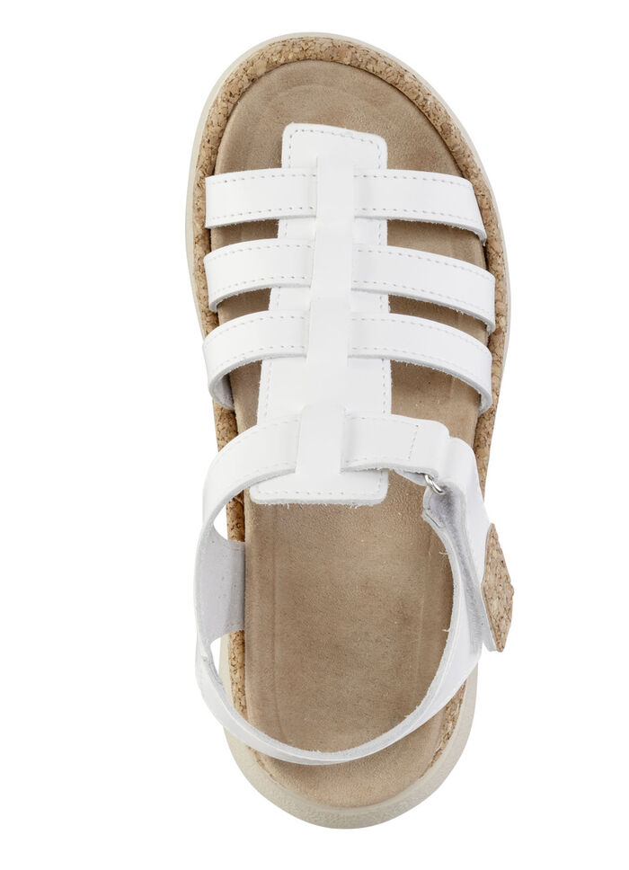 Sandaal met beugelband en kurkgarnituur WIT
