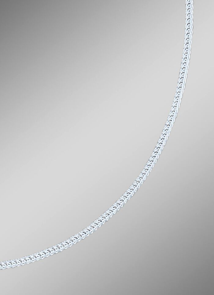 Vierkante zilveren vossenstaartketting 