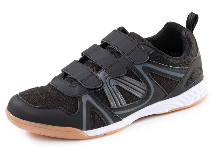 Sportieve herenpantoffels met klittenbandsluiting SCHWARZ-GRAU