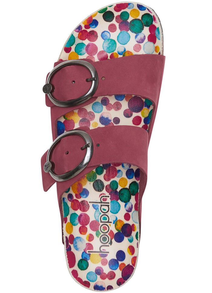 Andrea Conti muiltjes met kleurrijk bedrukt leren voetbed 