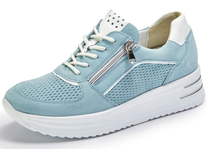 Waldl&auml;ufer sneakers met patentinzetstukken LICHTBLAUW