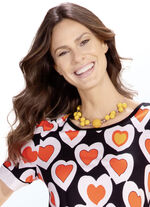 Trendy ketting van 2 rijen met gele bolletjes 