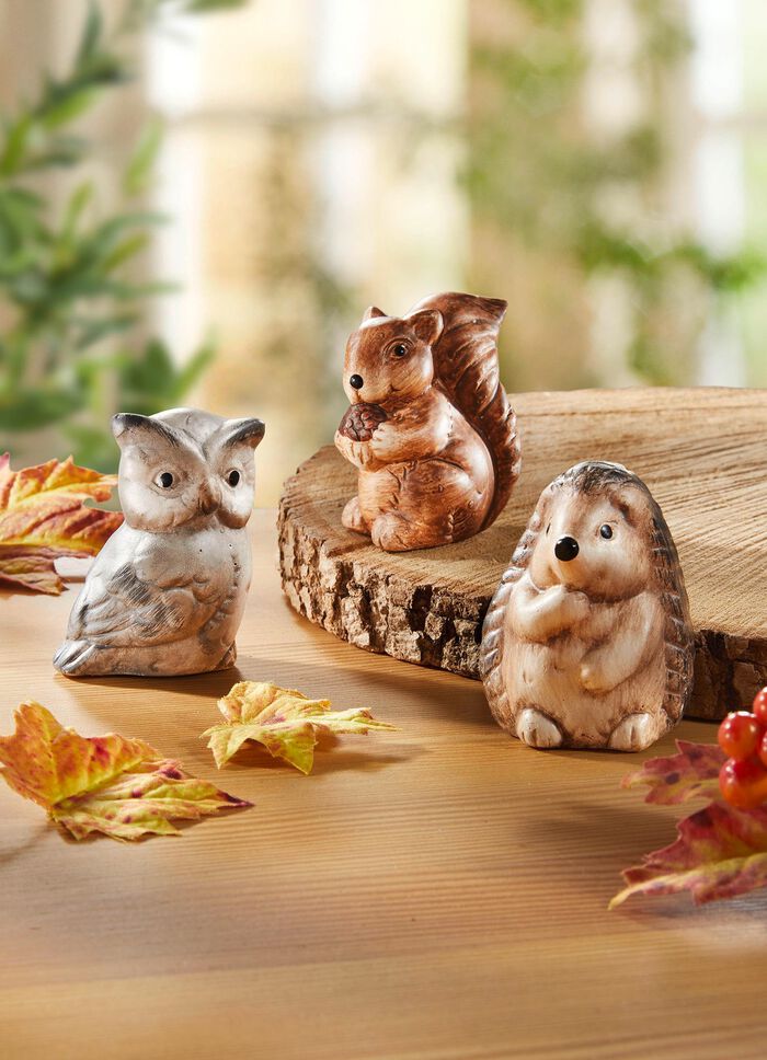 Keramische herfstfiguren in een set van 3 