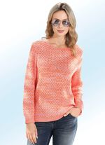 Trui van gem&ecirc;leerd garen met een all-over structuur 