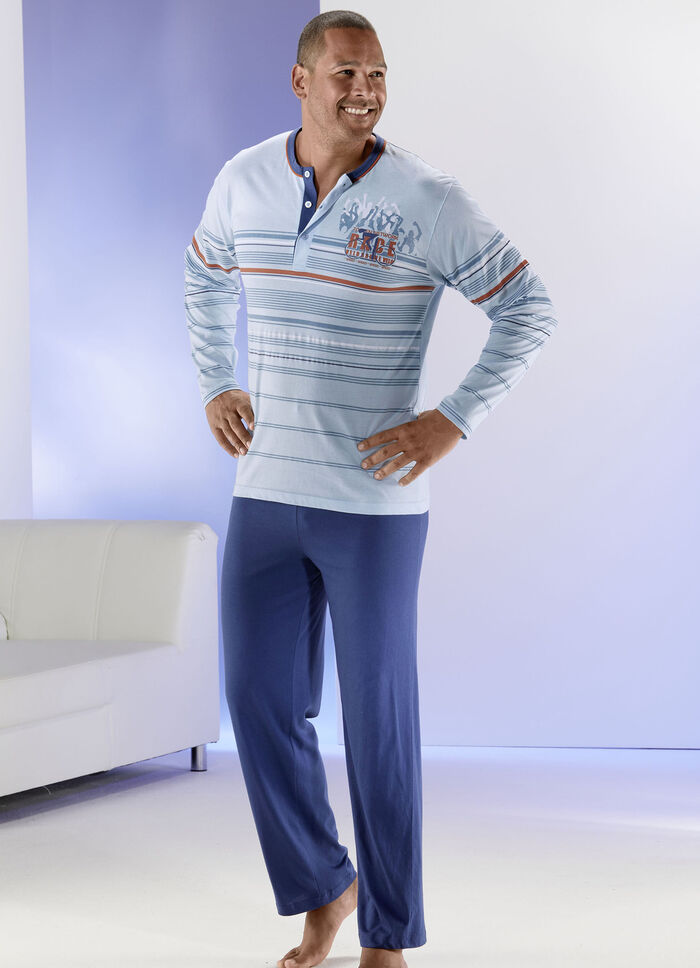 Pyjama met knoopsluiting en gestreept ontwerp 