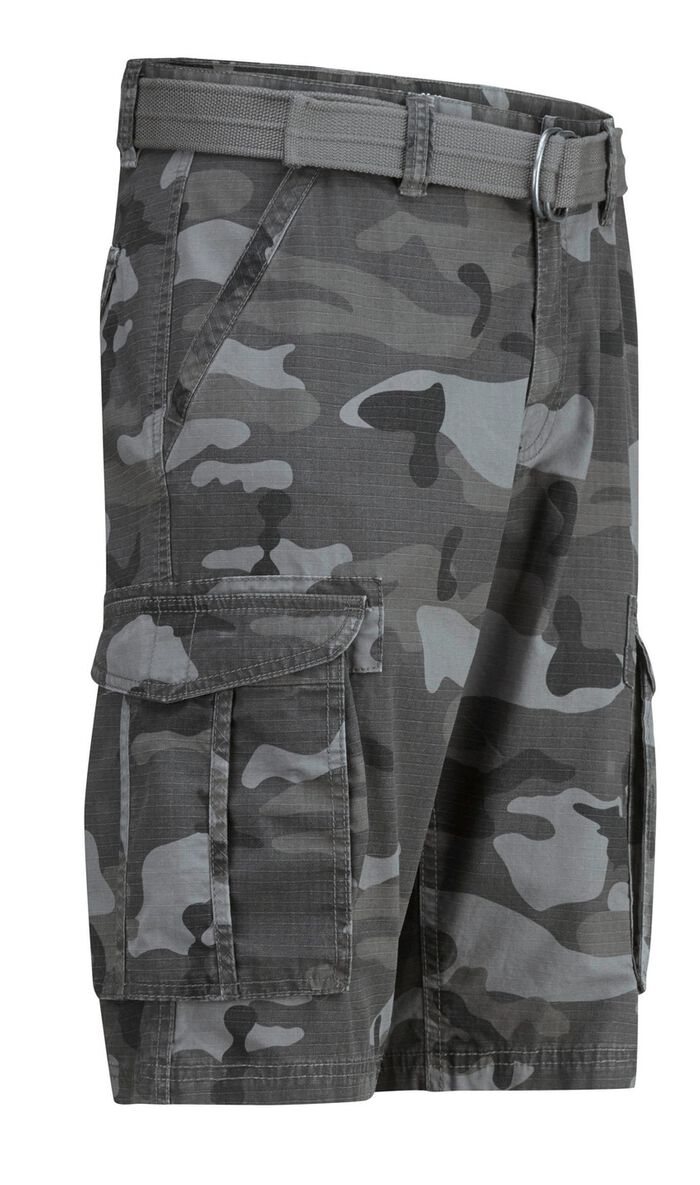 Bermudashort met riem en cargozakken in 2 kleuren 