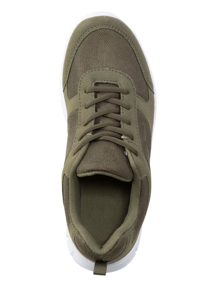 Sneakers met veters gemaakt van synthetisch en zacht textielmateriaal 