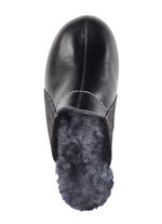 ELENA EDEN pantoffels van kalfsnappaleer ZWART