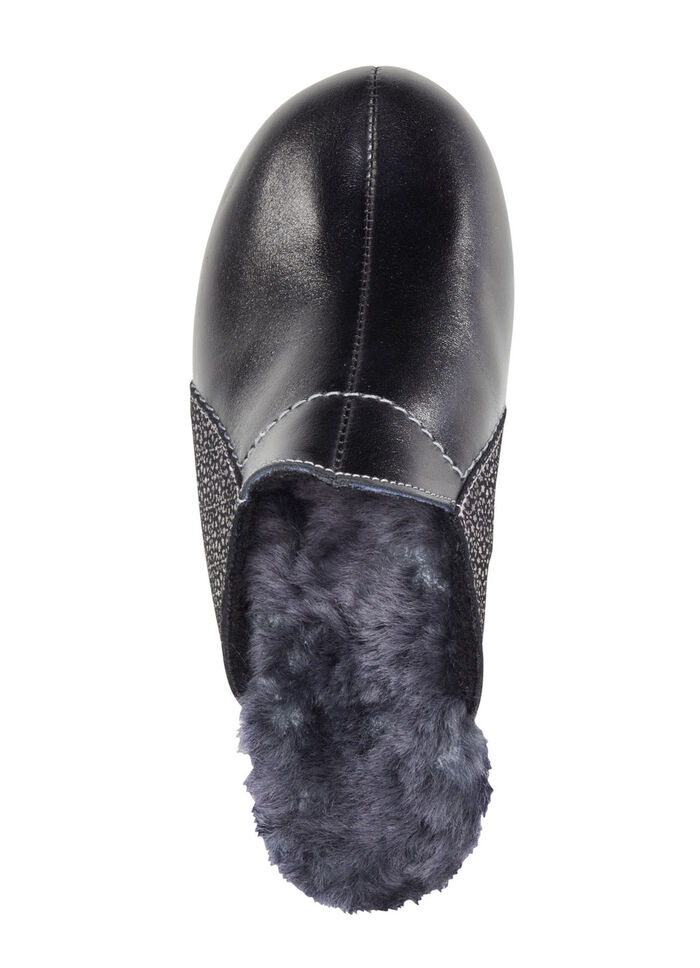 ELENA EDEN pantoffels van kalfsnappaleer ZWART