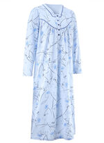 nachthemd met lange mouwen en knoopsluiting AZUURBLAUW-KLEURRIJK