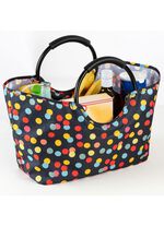 Boodschappenmand met kleurrijk boodschappenpatroon 