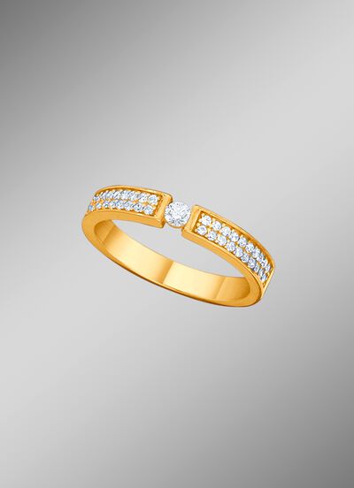 Elegante damesring met synth. zirkonia 