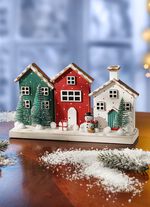 Houten decoratie winterhuisjes 