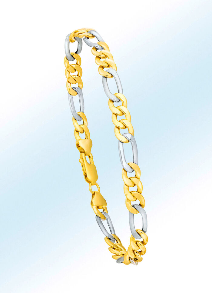 Hoogwaardige Figaro schakelarmband in bicolor 