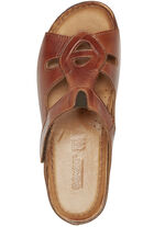 Gemini muiltjes met decoratieve elastische band COGNAC