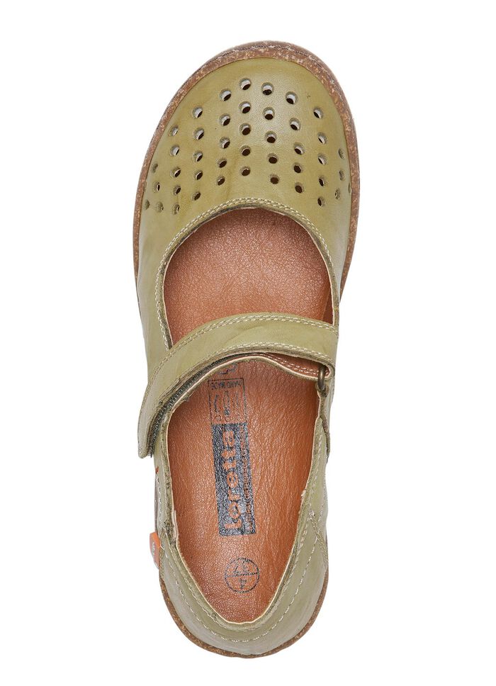 ELENA EDEN pantoffels van schaduwrijk nappaleer PISTACHE