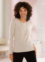 Geribbelde gebreide trui 