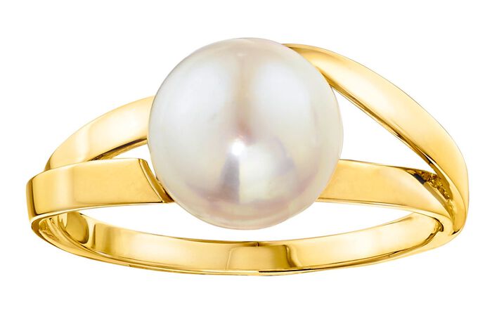 Bouton-damesring met zoetwaterparel 