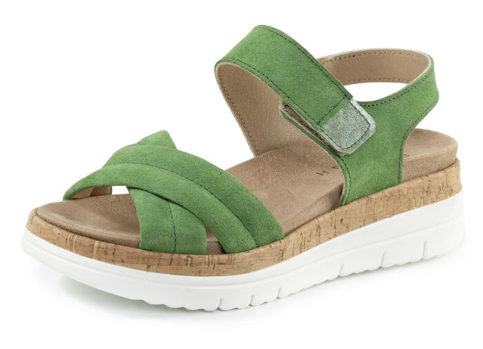 ELENA EDEN, comfortabele damessandalen, breedte H, met uitneembaar voetbed GR&Uuml;N