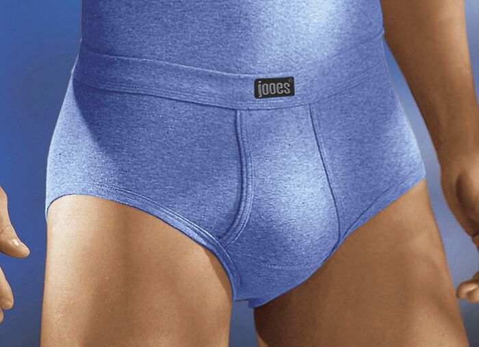 Set van vier slips van fijne ribstof, met gulp, effen bont 