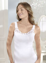 Laurina-tweepak shirts met tule borduurwerk kant 