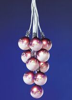 Th&uuml;ringer kerstballenhanger, met 10 ballen PAARS