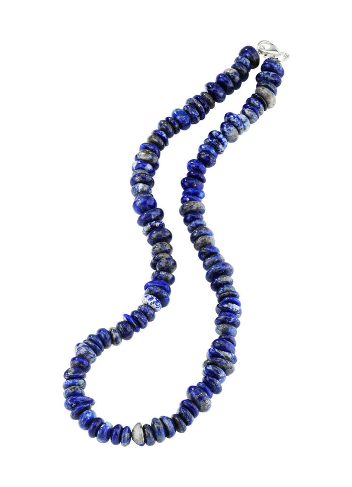 Lapis lazuli ketting met karabijnhaak gemaakt van 925/- sterling 
