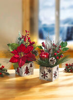 Kerstbloemstukken, set van 2 