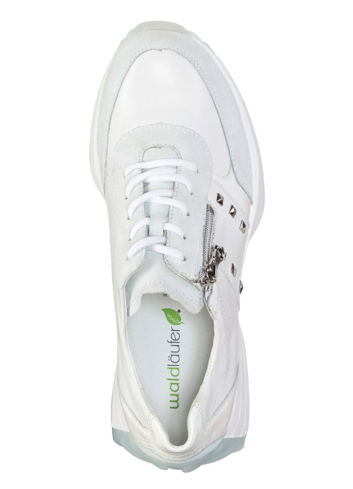 Waldl&auml;ufer sneakers met klinknagels WIT-IJSGRIJS