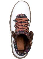 Gemini veterlaarsje van kleurrijk textielmateriaal WIT