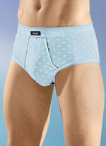 Vijfdelige slip van fijne jersey met gulp en all-over patroon 